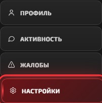 Вкладка Настройки в личном кабинете DayzLand