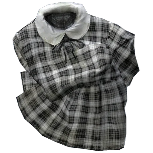 Платье с воротником, White Checker