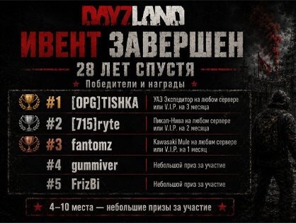 Ивент «28 лет спустя» завершён!